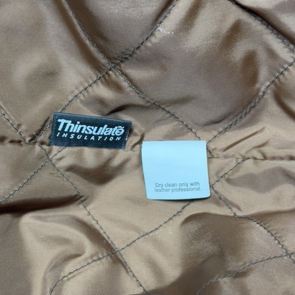 J Crew Vintage Heavy Duty Suede Leather Hunting Brown Jacket Thinsulate Large - Picture 12 of 15